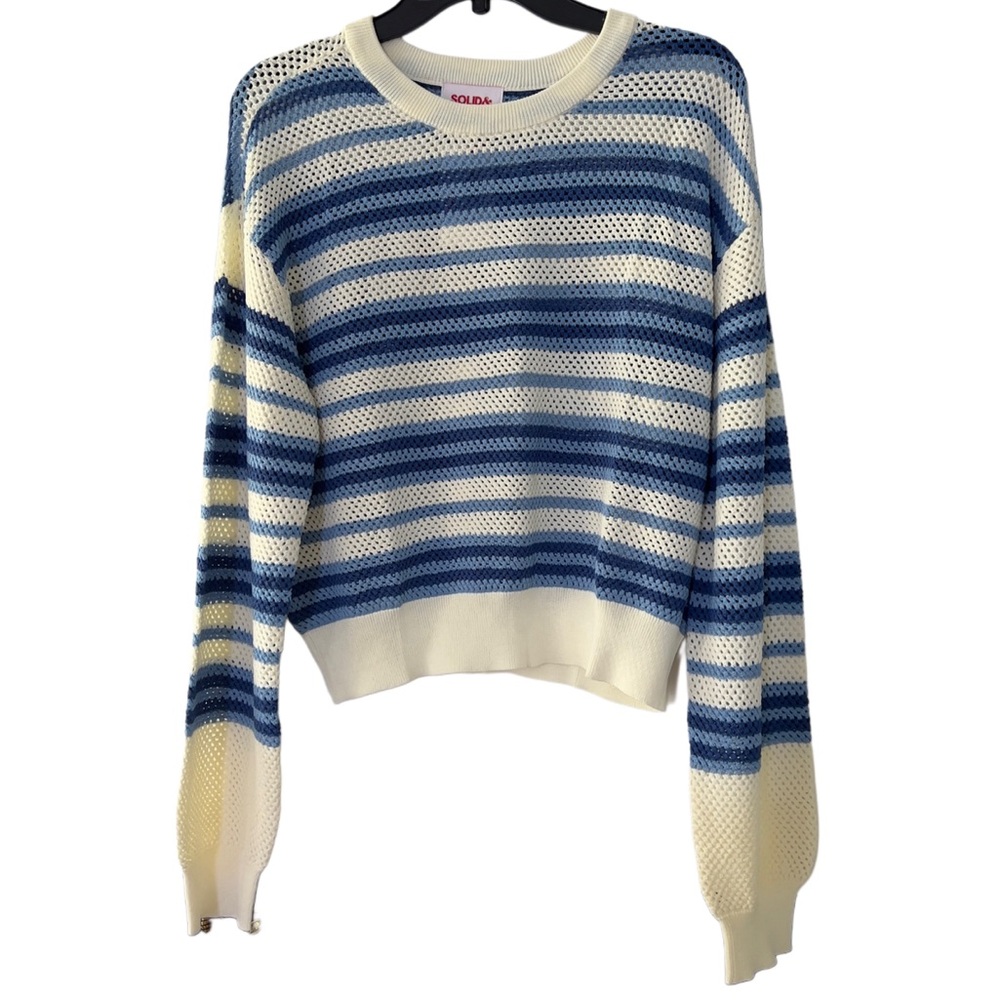 NWT Solid & Striped Medium Blue Sweater TobiTop Pullover Crewneck Marina Stripe